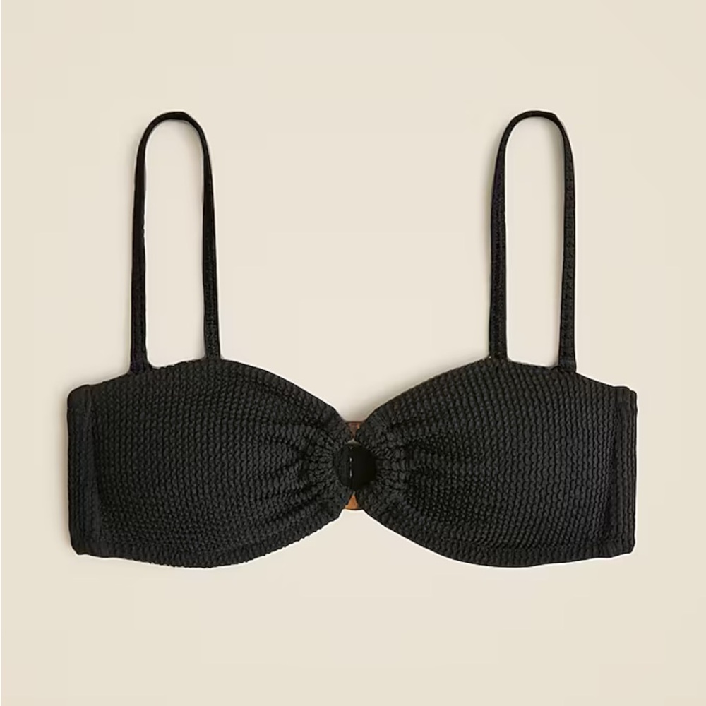 J.Crew Textured Bandeau Bikini Top with O Ring